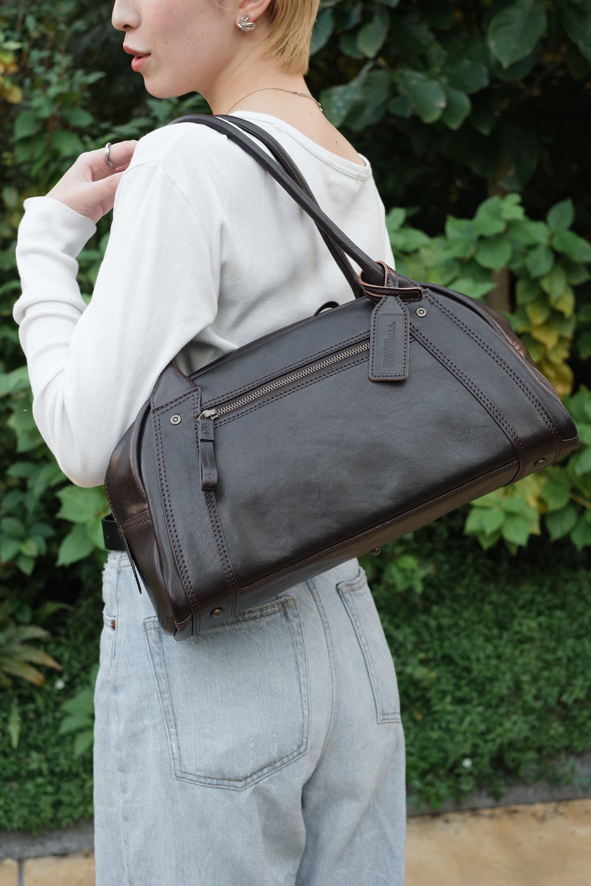 Bodessin MS976 Zebu Cow Boston Tote Bag