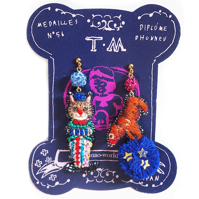 tamao world embroidered earrings A