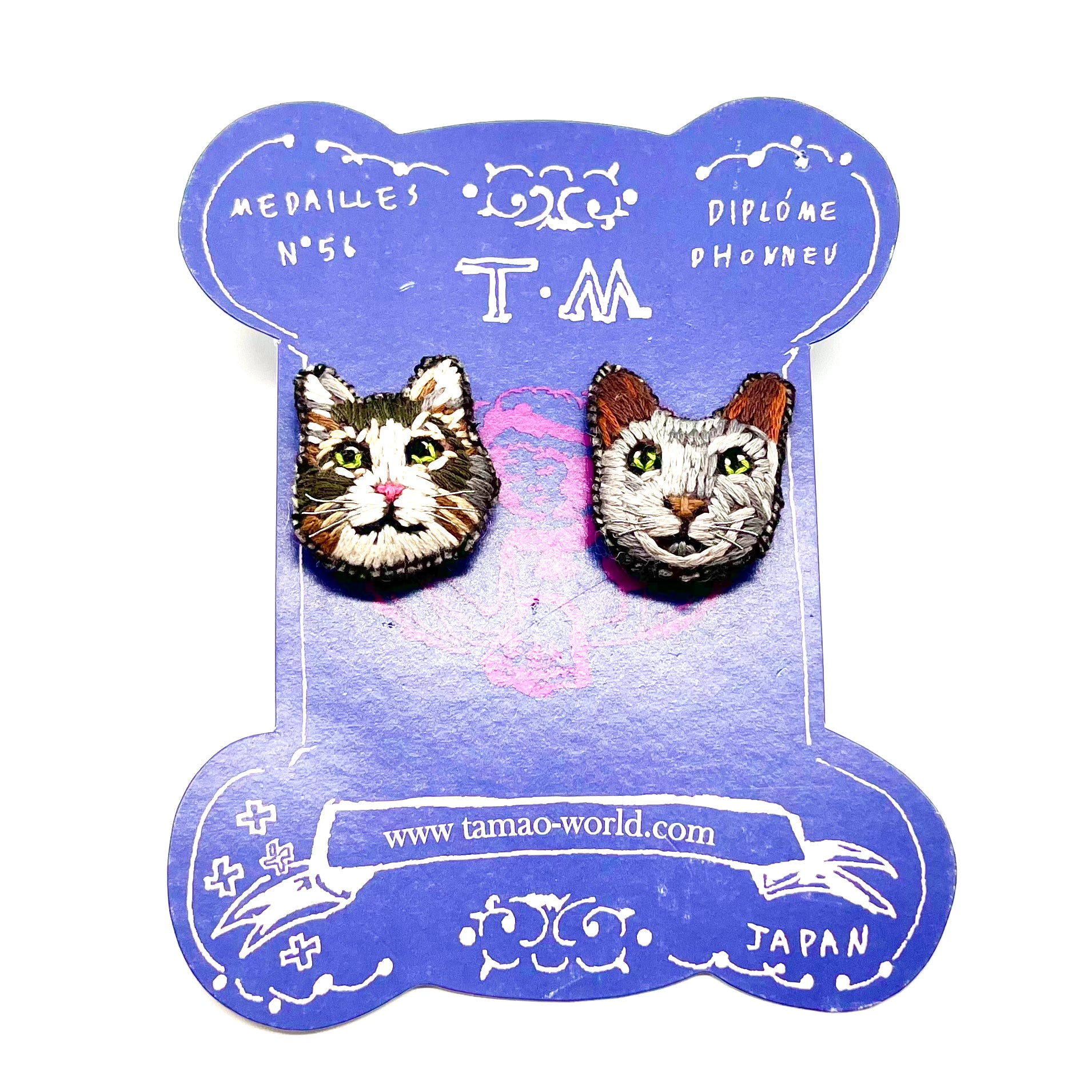 tamao world 刺繍ピアス B
