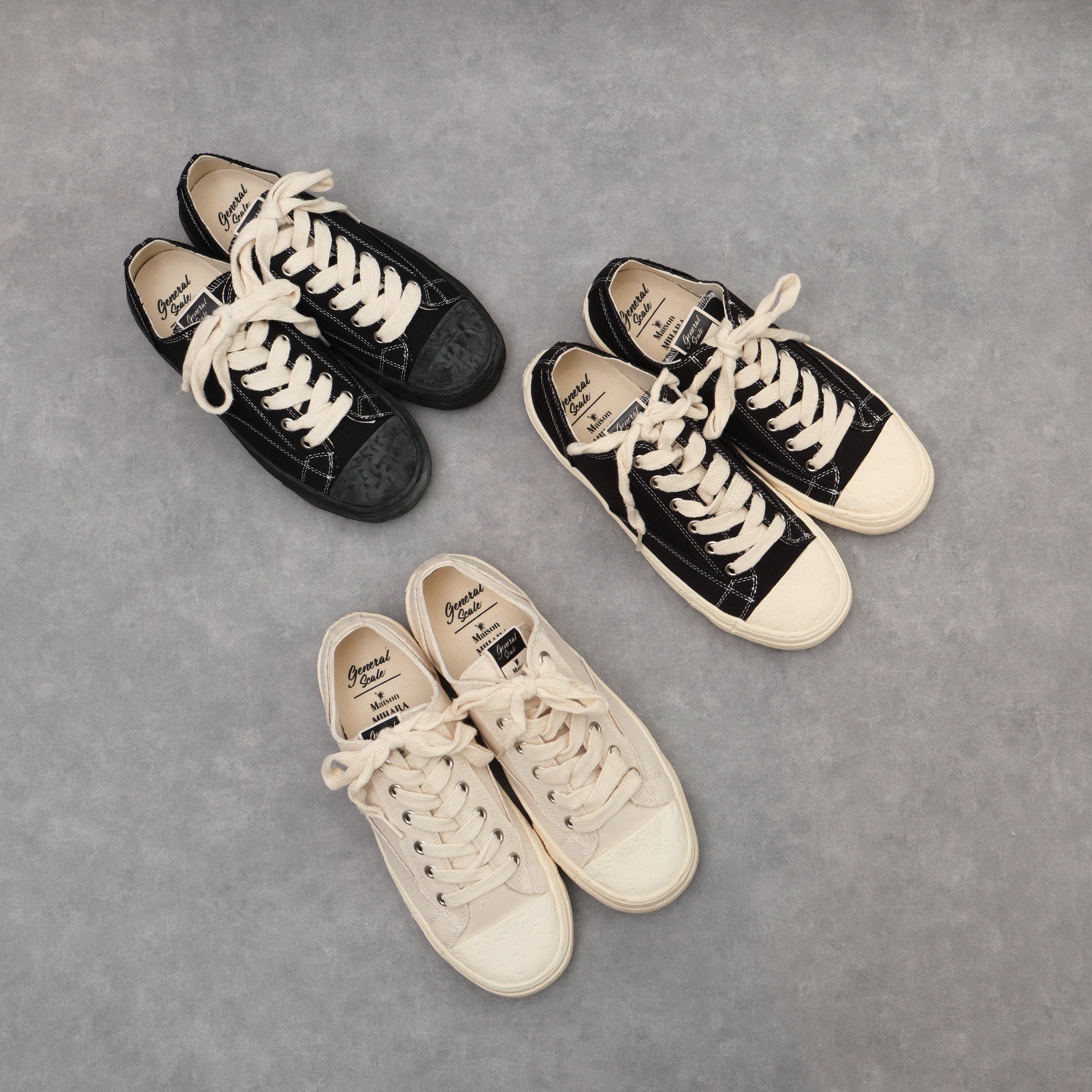 Maison MIHARA YASUHIRO PAST Sole6-Hole Canvas Low-top Sneaker