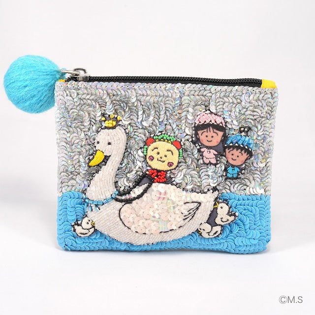 tamao world sequin embroidered pouch Cojicoji