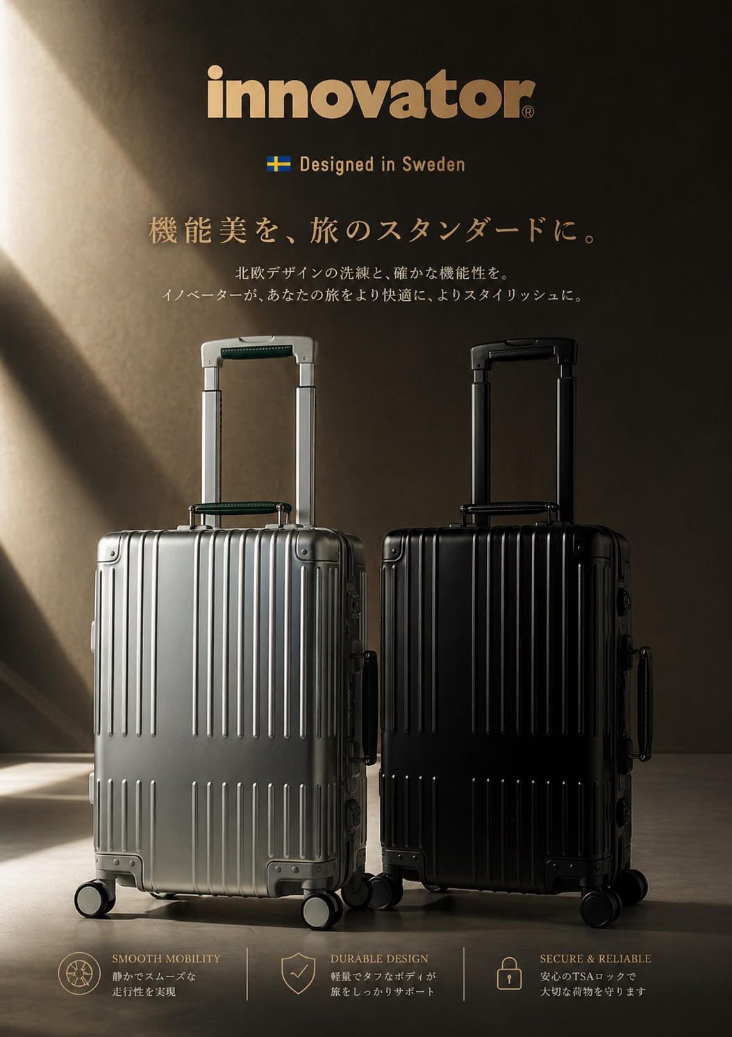 大阪でinnovator イノベーター Aluminum Suitcase アルミスーツケースを扱うお店 Sugar Salt. シュガーソルト